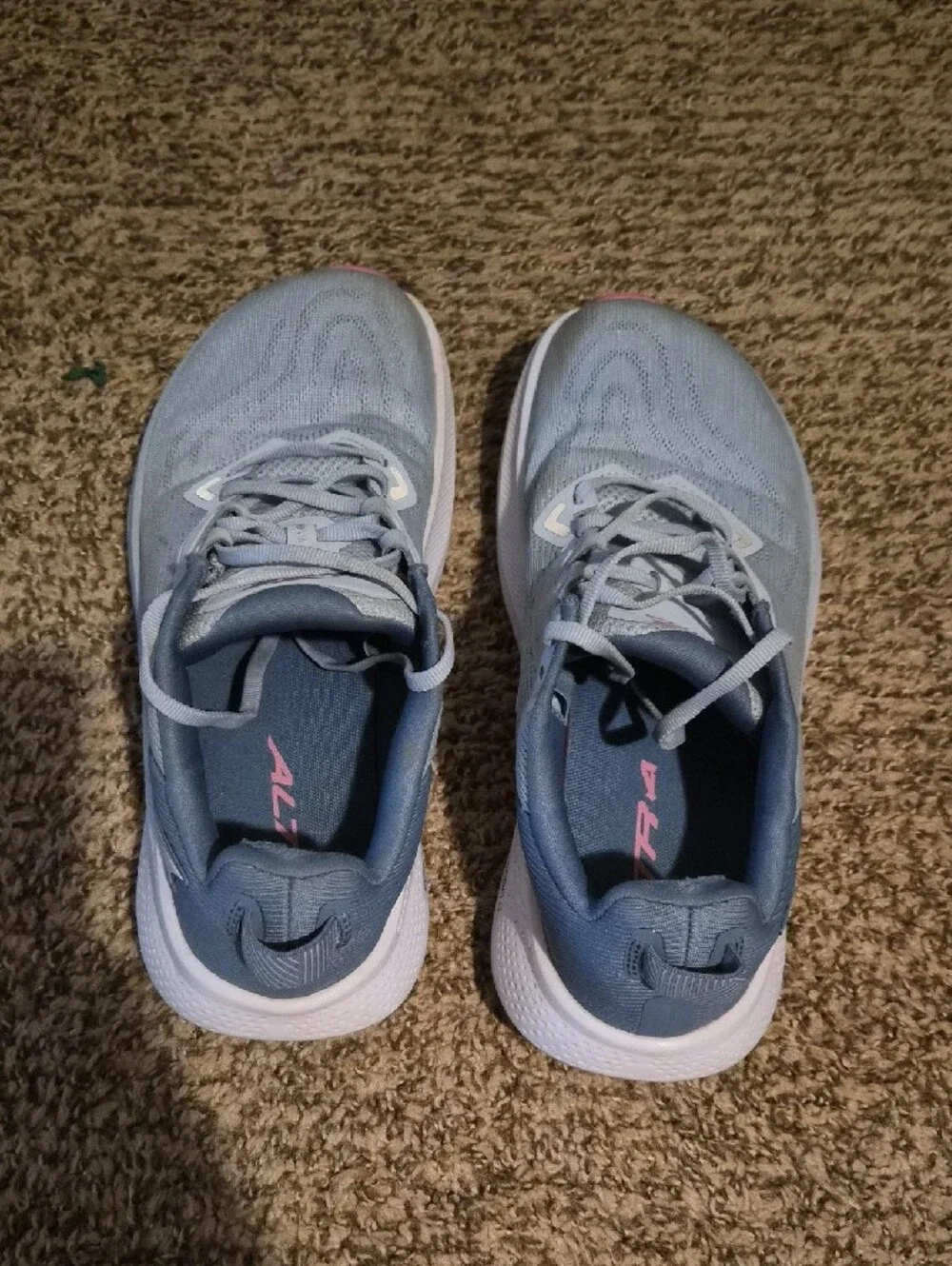 Altra FWD Via Women's Pale Blue Athletic Running Shoes with Pink Accent